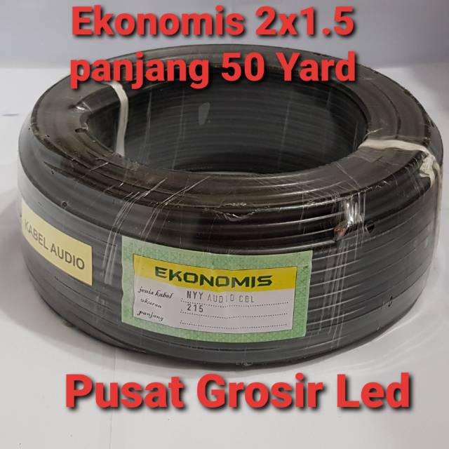 Kabel NyyHy ekonomis 2x1.5x45m serabut hitam