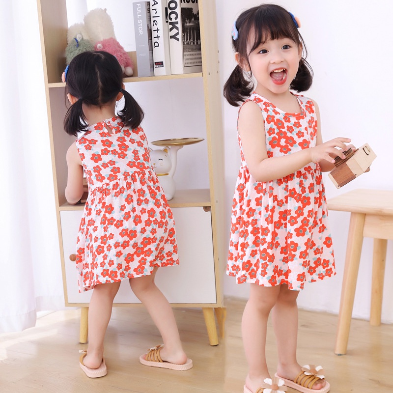 Dress tanpa lengan/ baju dress anak /pakaian bayi anak perempuan banyak motif kualitas premium part2