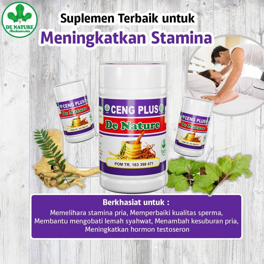 Ceng Plus Herbal Rahasia Pria Perkasa, impotensi, lemah syahwat, Busah Berdiri Manjur Asli De Nature