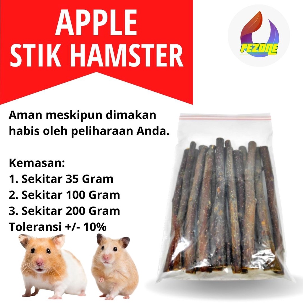 NATURAL APPLE ORCHARD CHEW STICK ASAH GIGI HAMSTER CHINCILLA TUPAI KELINCI FEZONE