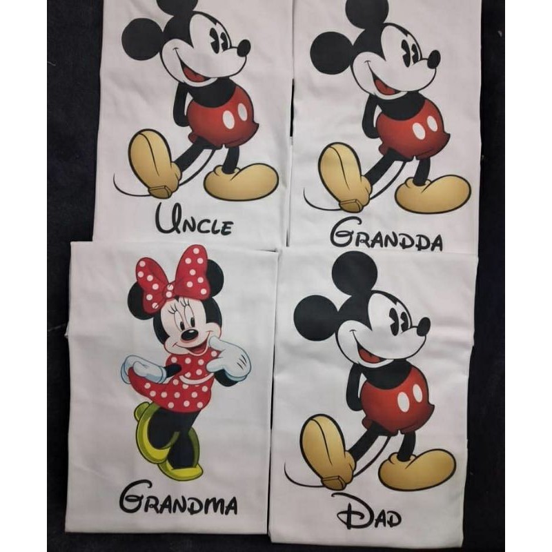 kaos mickey mouse ultah couple keluarga