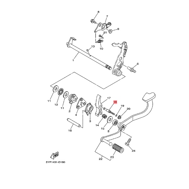 BAUT STOOTH STUT STOOT STELAN KOPLING JUPITER MX 135 LAMA ORIGINAL YGP 5YP-E8186-00