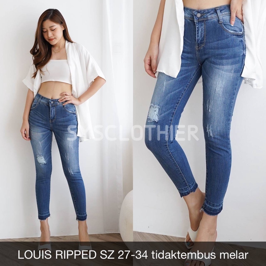 CELANA JEANS WANITA 7/9 LOUIS RIPPED