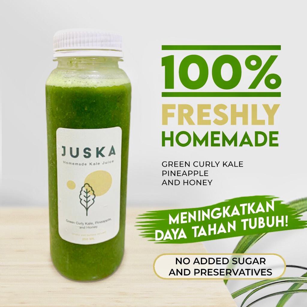 SUPER GREEN Jus Segar Sayur Kale + Nanas + Madu 250 ml. Detox & Immunity Booster by JUSKA