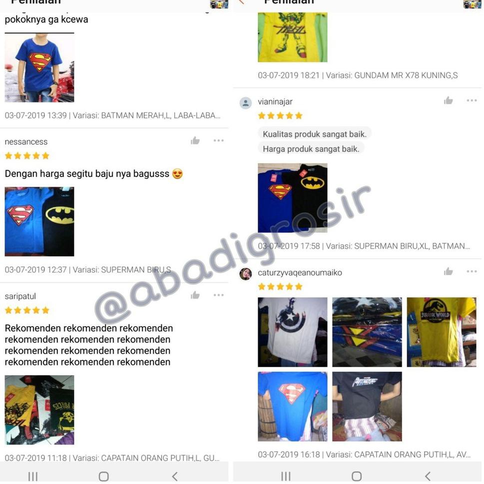 Star Sel TERLARIS Baju Kaos Anak Laki Gambar Kartun Lucu Berwarna Termurah ABADI GROSIR KAOS ANAK