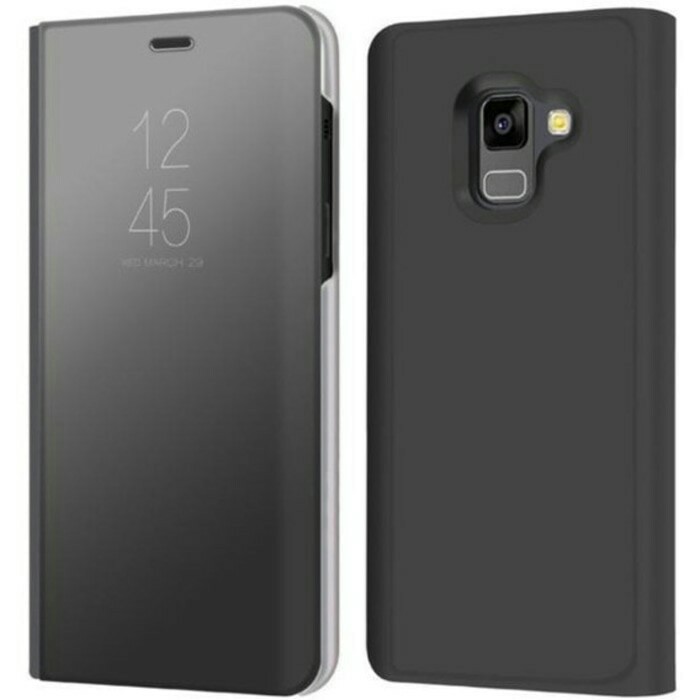 FLIP CASE SAMSUNG GALAXY A8 plus A8plus 2018 CLEAR VIEW STANDING COVER