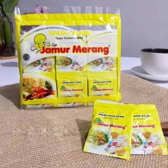 

Kaldu Jamur Merang Rasa Ayam 1 pack isi 30 sachet