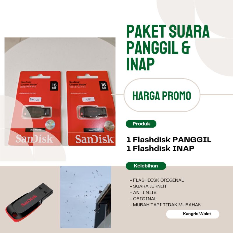 PAKET SUARA PANGGIL DAN INAP WALET ORIGINAL BERKUALITAS PLASDISK