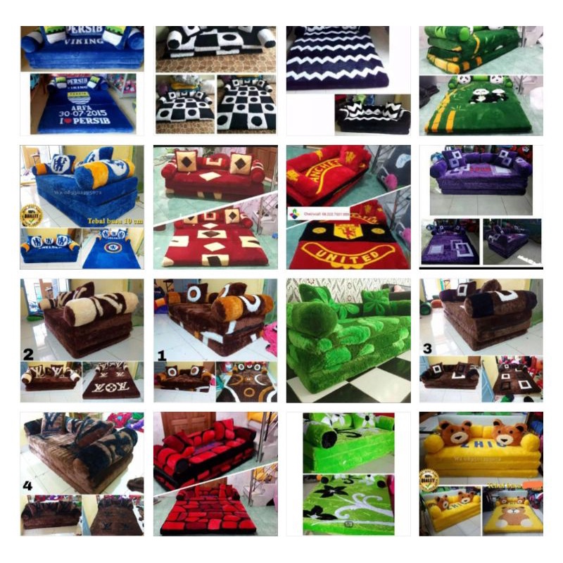 KASUR LIPAT BUSA INOAC/SOFABED KARAKTER BULU RASFUR HALUS TEBAL 10CM