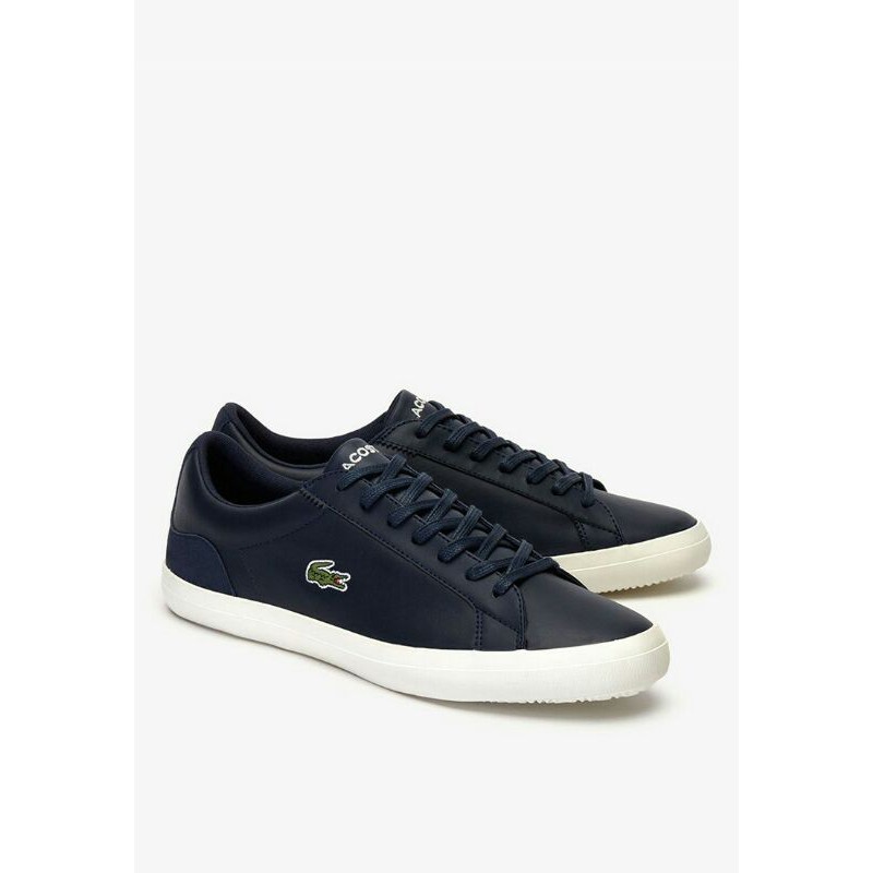 Sepatu LACOSTE Lerond Leather and Suede Navy Original