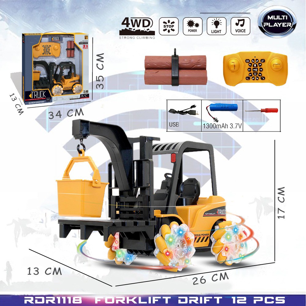 MURAH RDR1118 RC Forklift Foklift Mobil Pengangkat Barang Mainan Anak Mobil Remote Control Radio Control Hobi Koleksi Remot Kontrol RADAR