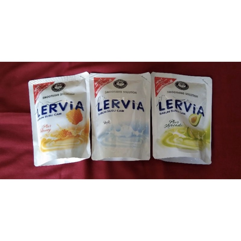 LERVIA smoothing solution MILK SHOWER CREAM (sabun susu) cair/refill 400ml