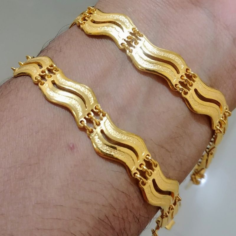 Gelang Plat SS Lapis Emas Gold Plated