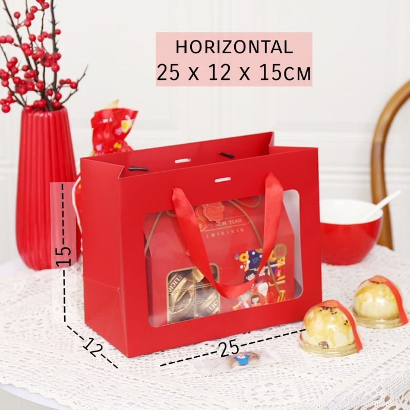 PAPER BAG MERAH IMLEK TAS HAMPERS HADIAH SINCIA GIFT BAG MEWAH