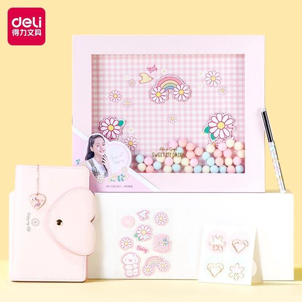 

DELI Buku Hard Cover Pulpen Set Pink, Permukaan Kulit 96 Halaman Cocok untuk Hadiah SZ630