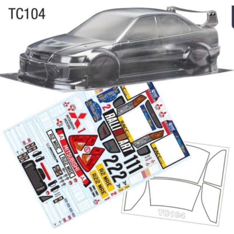 CLEAR BODY RC scale 1/10 MITSUBISHI LANCER EVO IV EVO V XV-01 HSP MST TAMIYA TT-01 TT-02