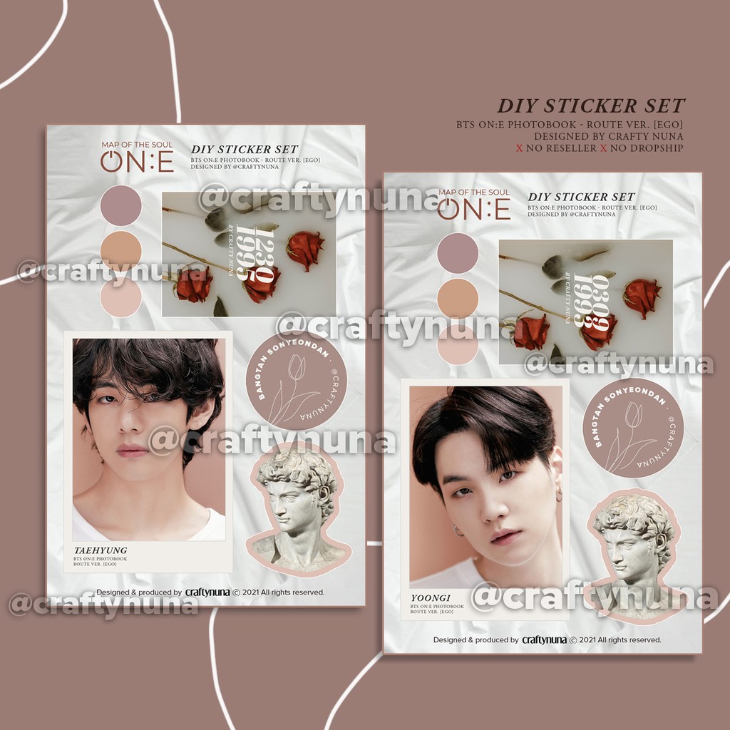 (BT-014) [ROUTE Ver] BTS ON:E Photobook Sticker Set by Crafty Nuna bangtan stiker case hp kpop aesthetic