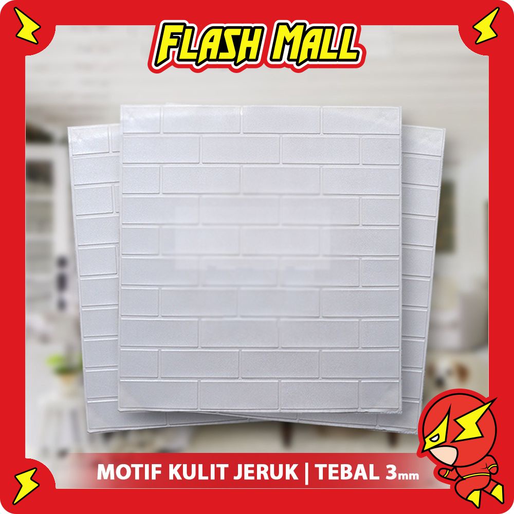 FLASHmall Wallpaper dinding 3D Foam motif serat kulit Jeruk R780 R884