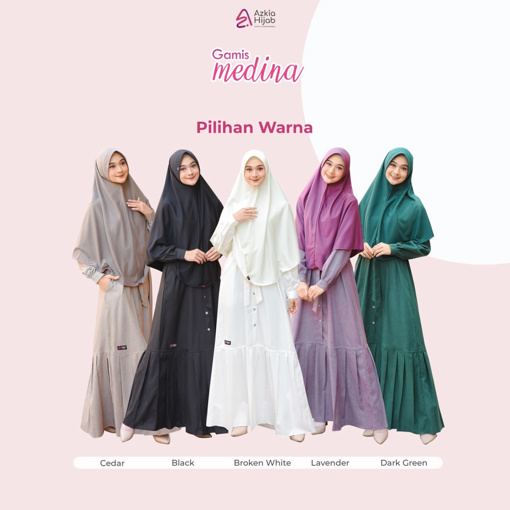 New Gamis Medina Size S dan M Ori By Azkia Hijab