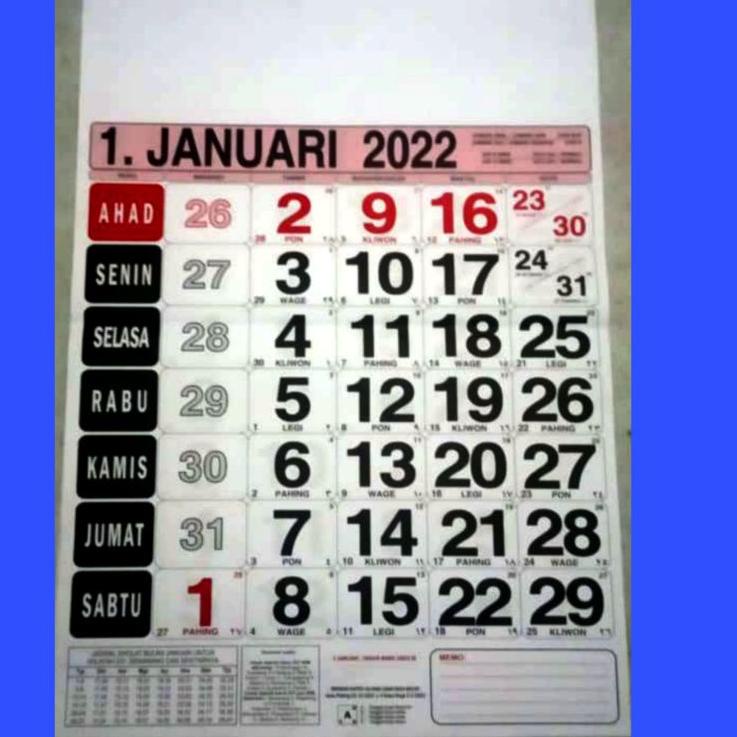 

[PRODUK PYJ9D] Kalender Dinding/Kalender Jawa/Kalender Almanak(2022) 47×30CM THJ