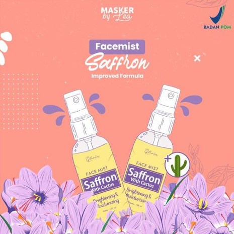 ✿ELYSABETHME✿ Lea gloria face mist saffron with cactus toner wajah penyegar campuran masker face mask organik bubuk