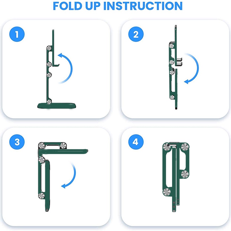 (Green) Stand Holder Hp Universal Bisa Dilipat / Disesuaikan Untuk Iphone / Android