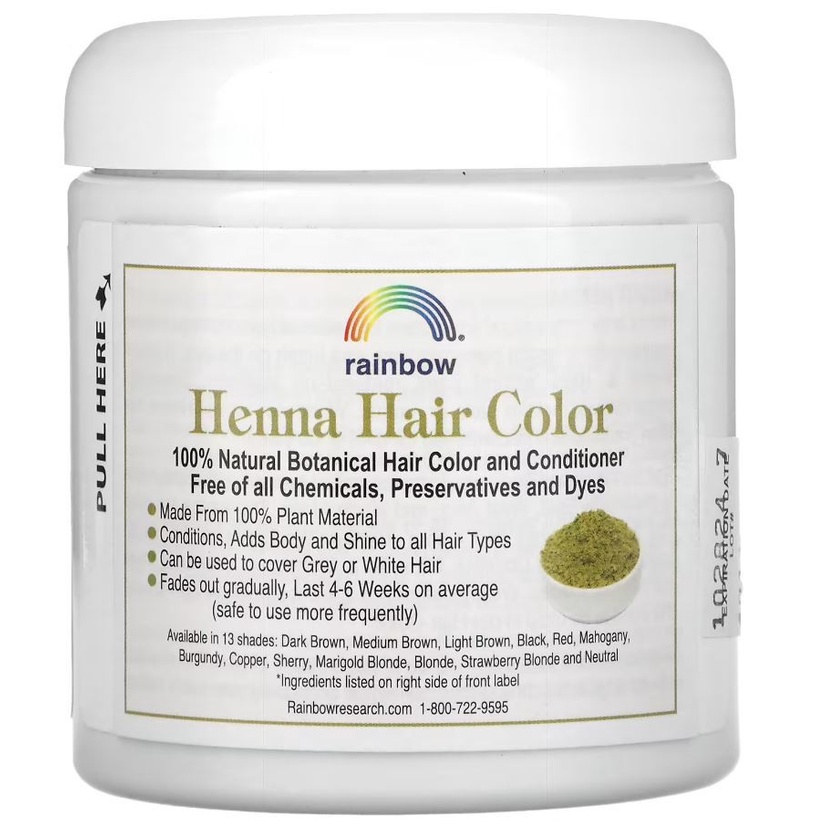 Rainbow Research Henna Blonde 113 g Pewarna Rambut Alami Herbal ORI USA