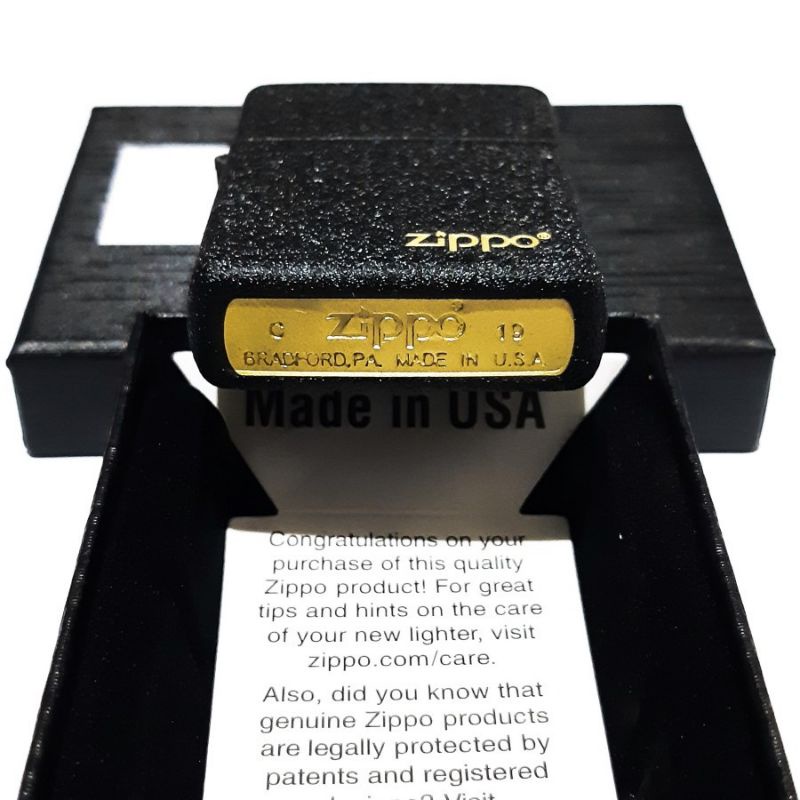 COD- KOREK API ZIPPO HITAM KASAR / BLACK CRACKLE GRADE ORIGINAL