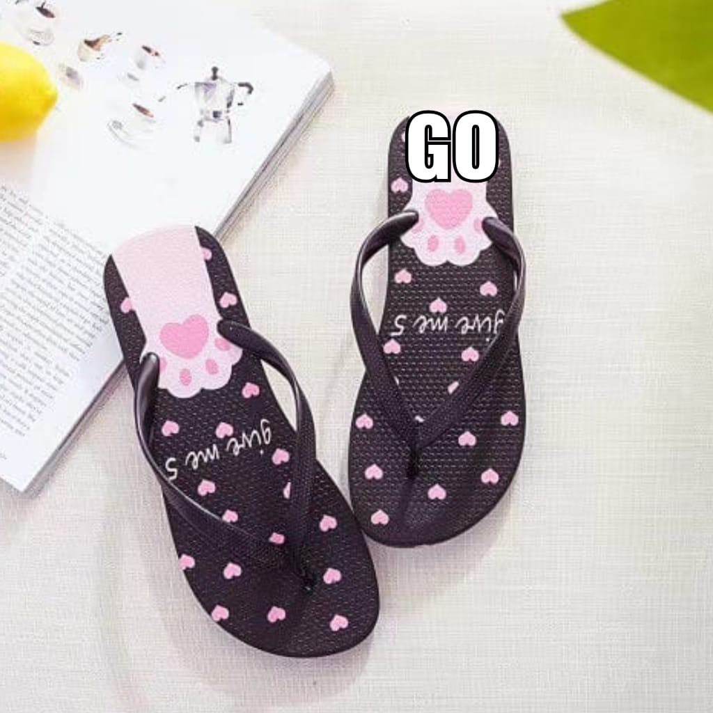 sogo Import GIVE ME LOVE Sandal Wanita Murah Japit Casual Teplek Sendal Cewek Flat Jepit