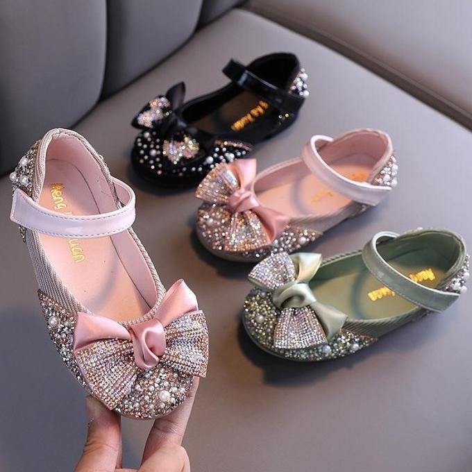 Sepatu pesta anak pita kombinasi import/sepatu couple ibu dan anak