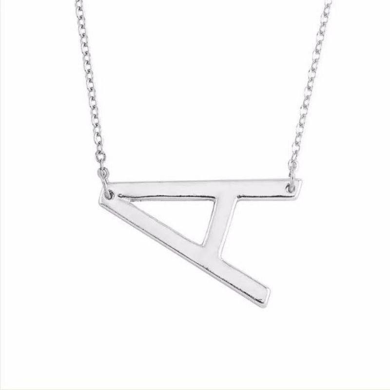 KALUNG INISIAL KALUNG ALPHABET SILVER TITANIUM STAINLESS STEEL ANTI KARAT