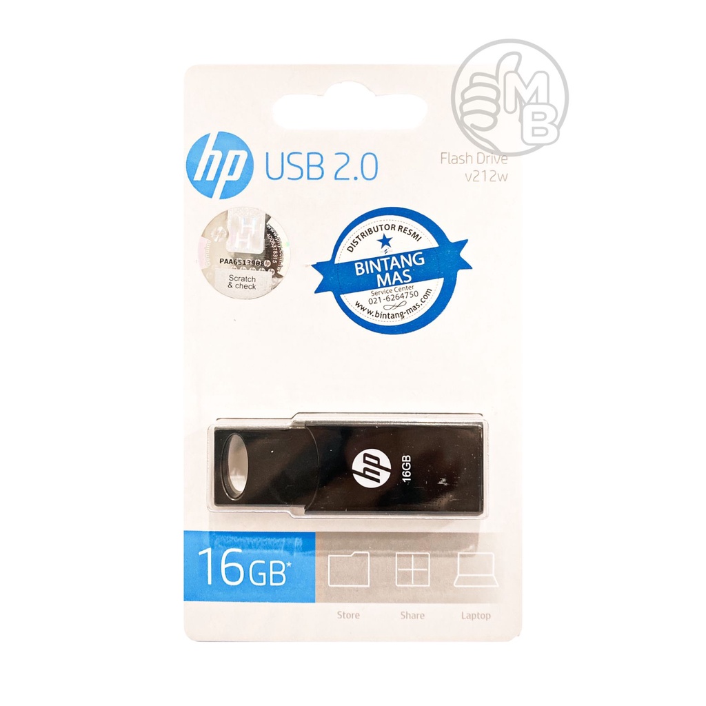 HP Flash Disk 16GB V212W USB 2.0 Original Resmi