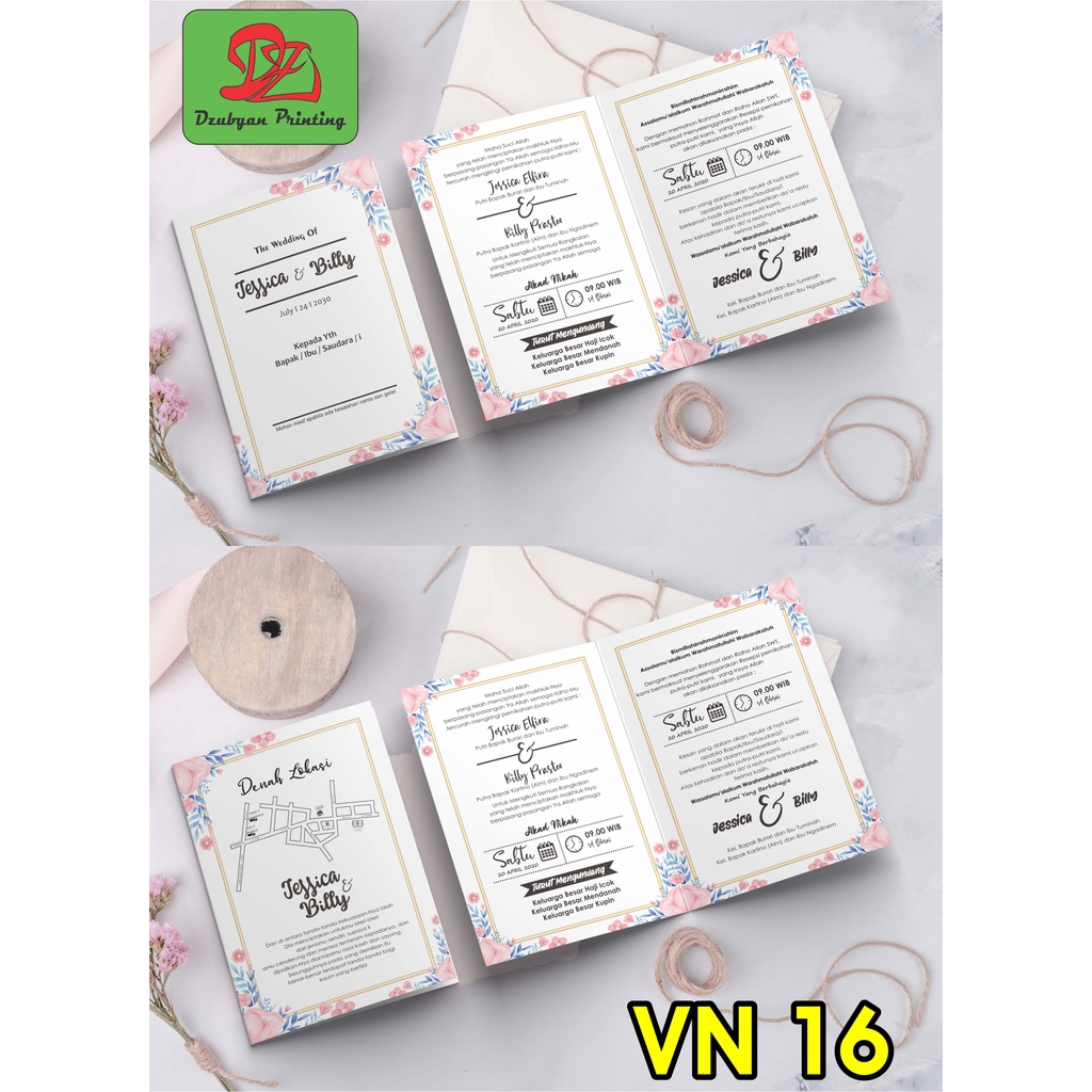 UNDANGAN PERNIKAHAN  VINTAGE  (foto)  Tanpa Minimal Order*  elegan, Murah, Proses  satu hari jadi, Tebal, Banyak Gratisnya-16