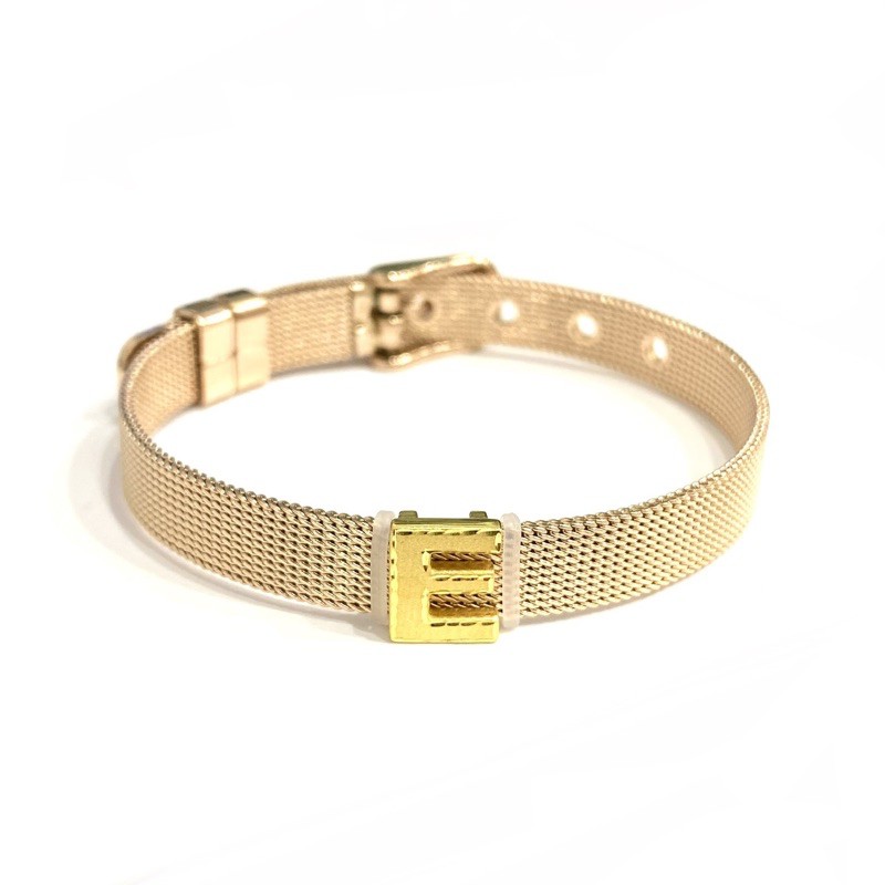 Gelang Gesper Arloji Set Liontin Emas Asli Kadar 700 Huruf E