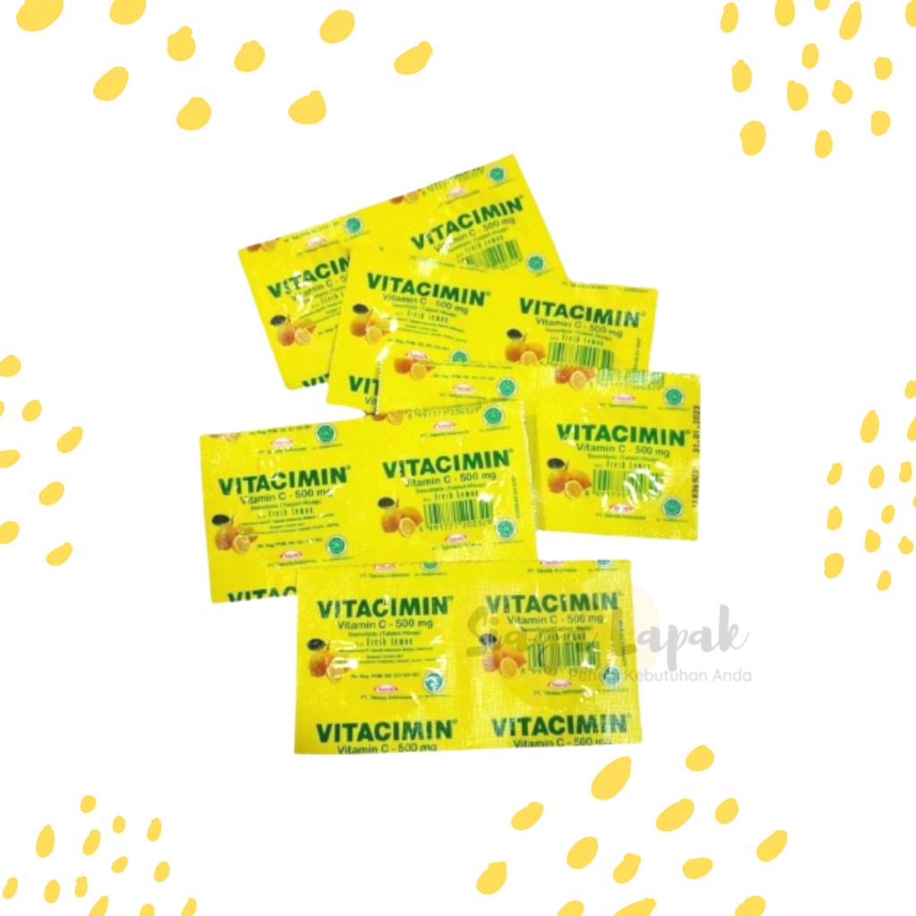 Vitacimin 500mg Vitamin C Tablet Hisap 1 strip isi 2 tablet