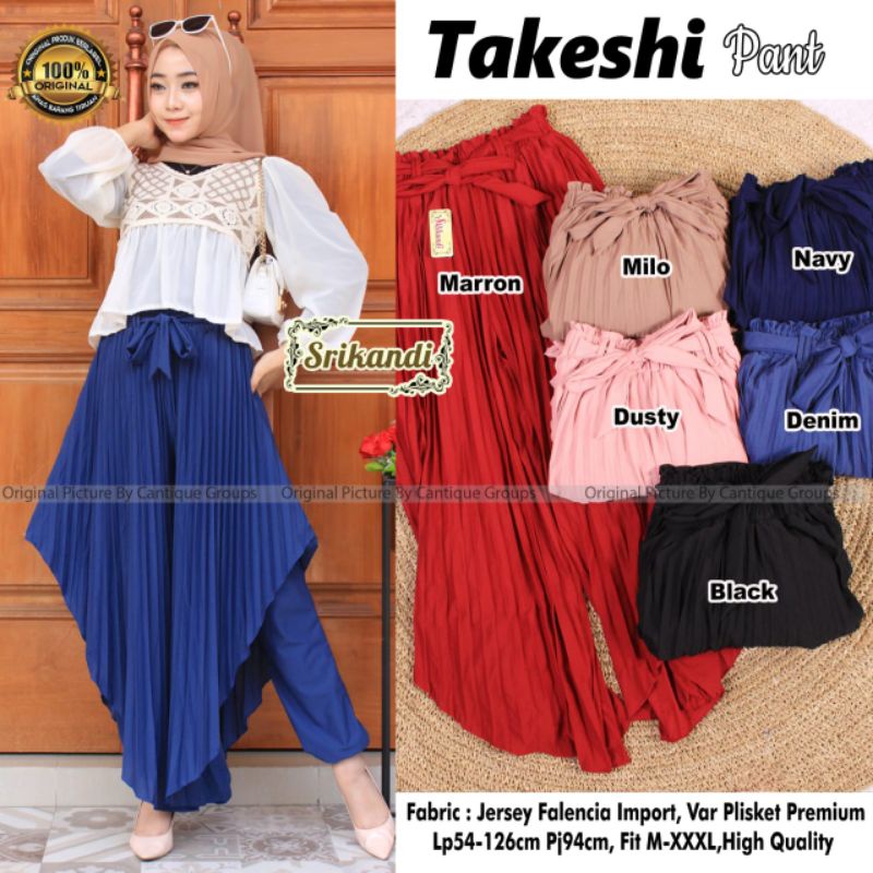 Takeshi pant celana wanita plisket by srikandi