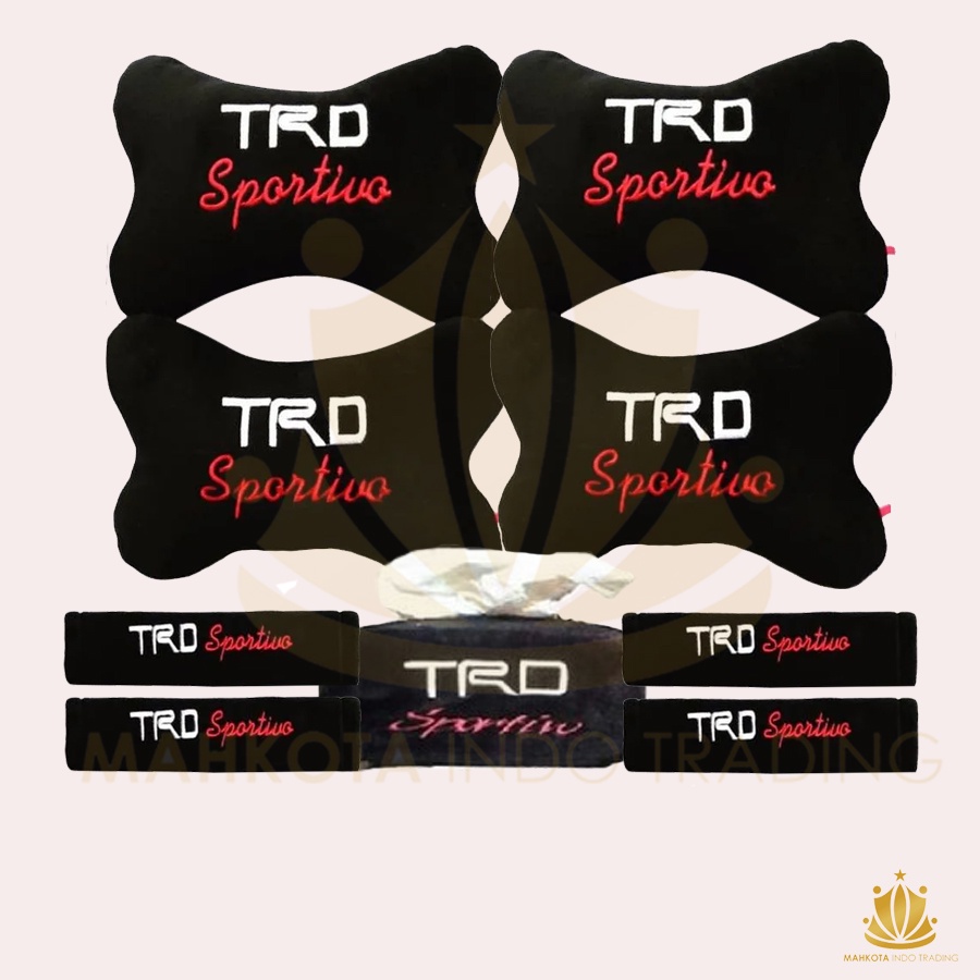 Bantal Jok Mobil TRD SPORTIVO Set 9 PC / Bantal Leher Mobil TRD 9 PC PROMO MURAH