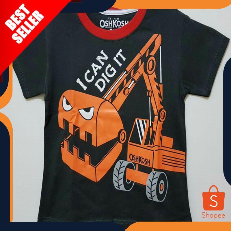 TERMURAH KAOS ANAK  OSHKOSH I CAB DIG IT EXCAVATOR | KAOS KARAKTER ORIGINAL