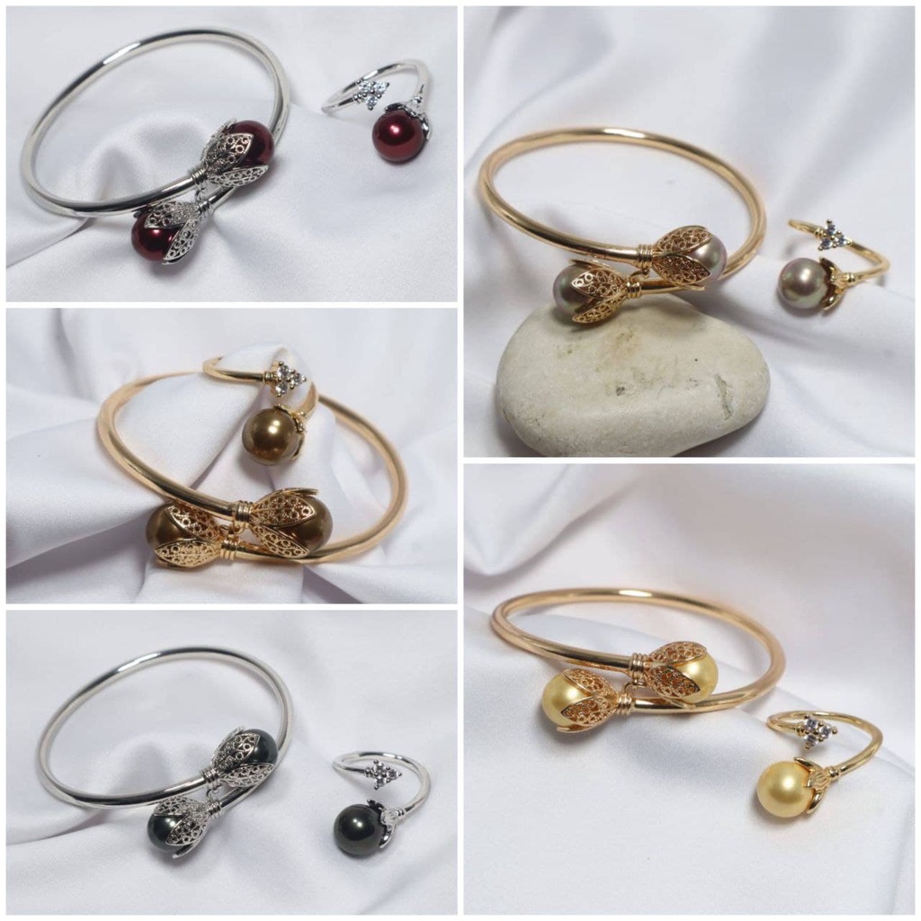 Gelang Kendari Lapis Emas Mutiara Lombok | Cincin Kendari lapis emas | aksesoris gelang dan cincin