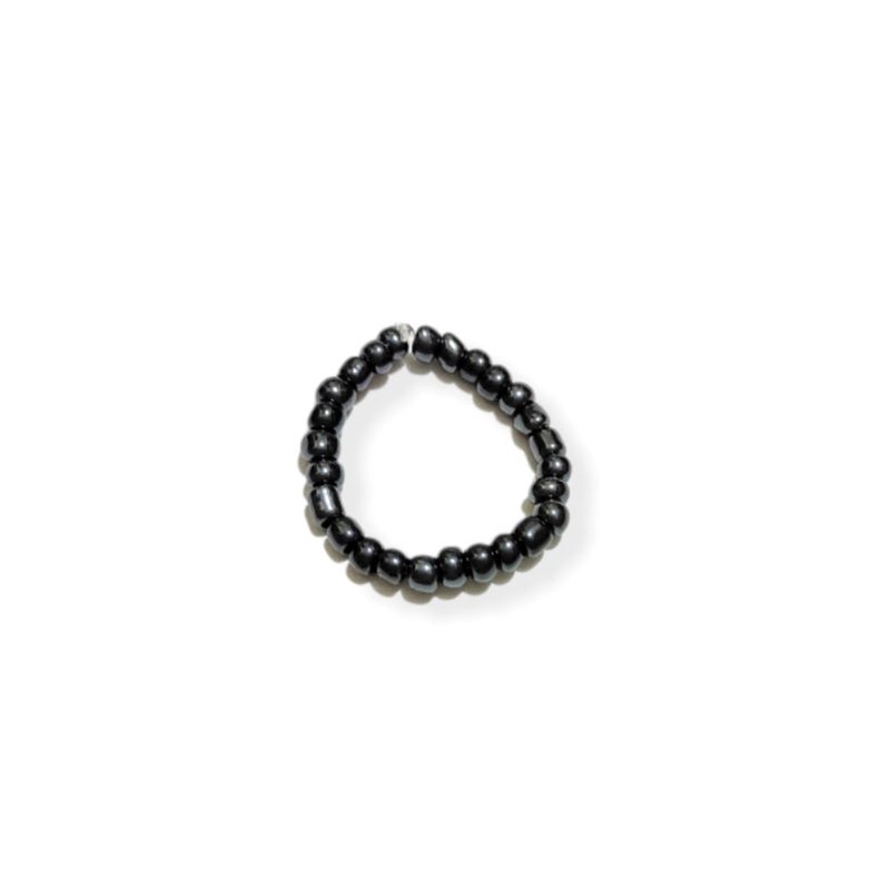 Cincin Beads Elastis Basic Polos Colorful Black White Elastic Ring