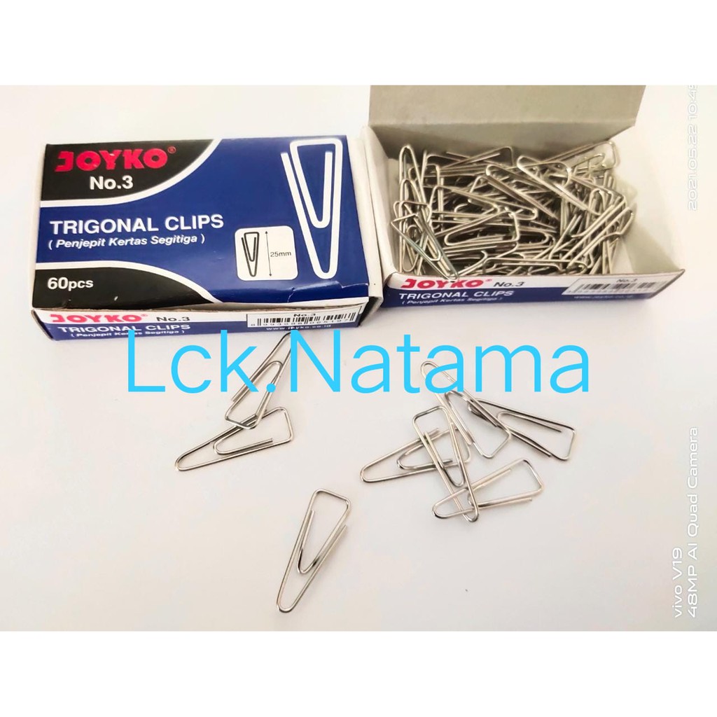 

JOYKO Trigonal Clip no.3 uk.25mm isi 60pcs - penjepit kertas segitiga
