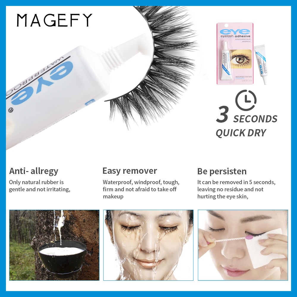 MAGEFY Lem Bulu Mata Palsu Bening Dan Hitam False Eyelashes Glue Clear Black Bukan DUO 7161