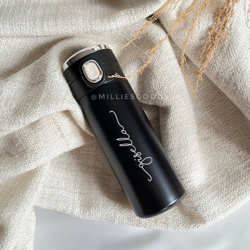 Tumbler Custom Laser GRAFIR - [[Harga SATUAN]] kado unik cocok untuk kado / couple - botol termos - FREE CUSTOM NAMA - tumbler LED, sakura, niagara, peas tumbler, tumbler sport, tumbler bowling - botol minum-Peas LED