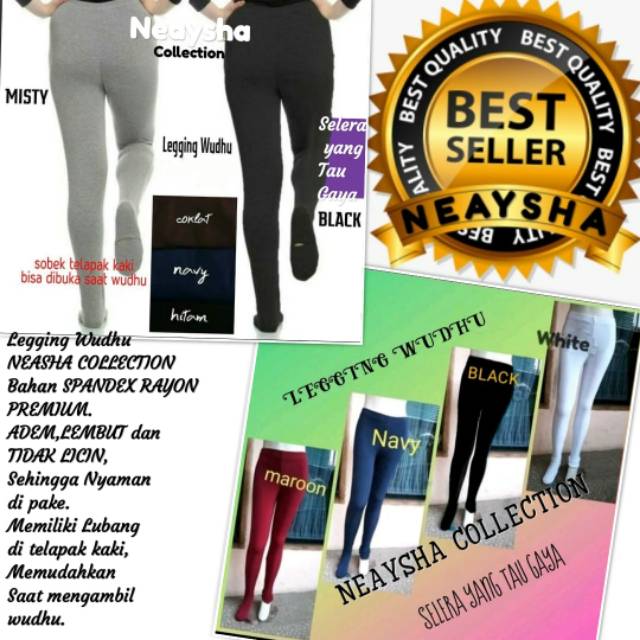 Legging wudhu konveksi neaysha collection bahan spandek rayon super kwalitas premium