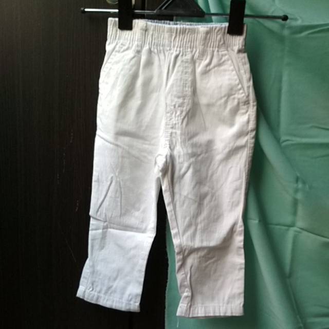 Celana bahan putih anak merk baby popeye / second / bekas pakai