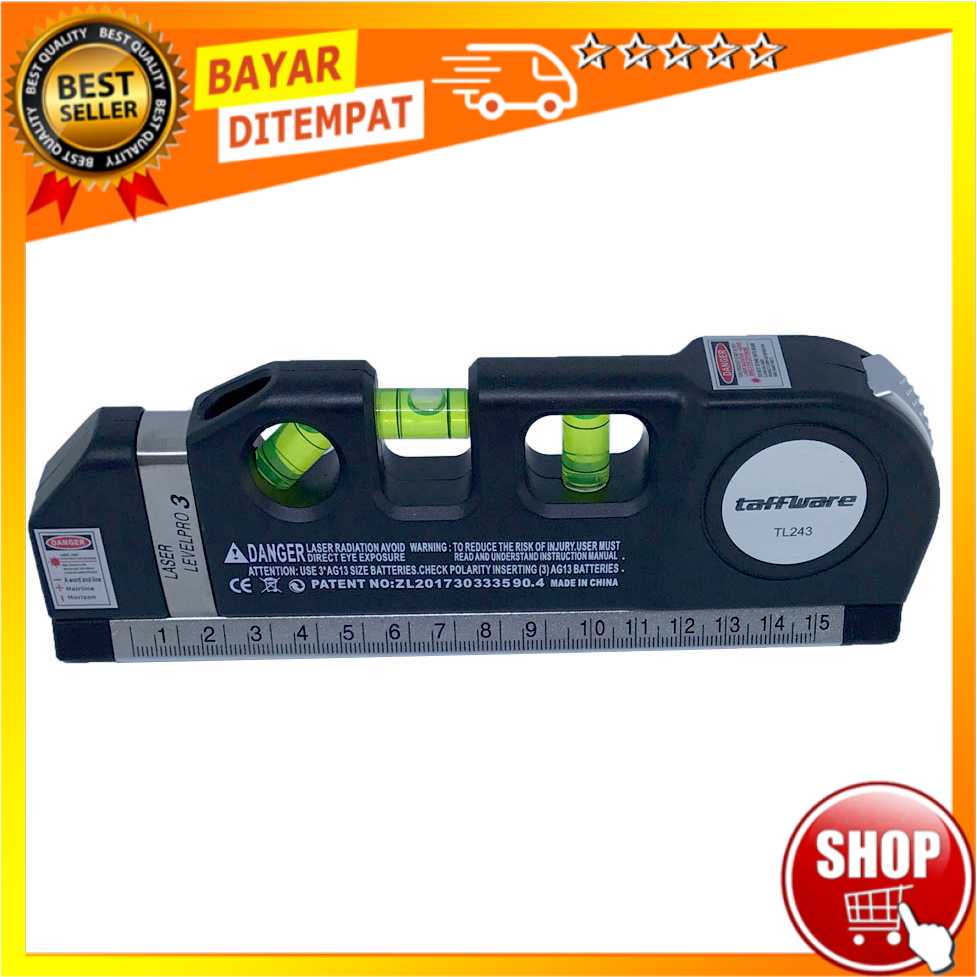 

Taffware LEVELPRO3 Penggaris Laser Horizontal 250CM + Waterpass