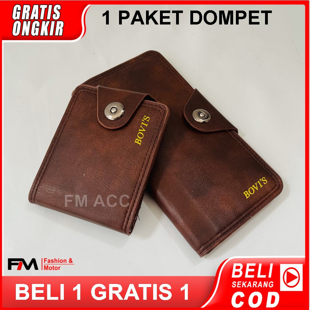 Aksesoris Fashion Pria ( BELI1 GRATIS1) Dompet Pria / Wanita Premium 3D Kancing Gratis Dompet Pendek