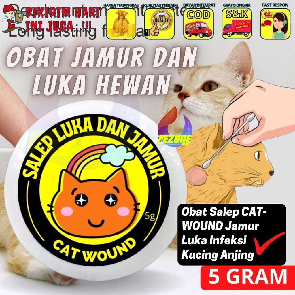 Obat Jamur dan Luka Hewan | Salep Jamur Kucing &amp; Anjing | Obat Luka Kulit Anjing Kucing CAT WOUND FEZONE