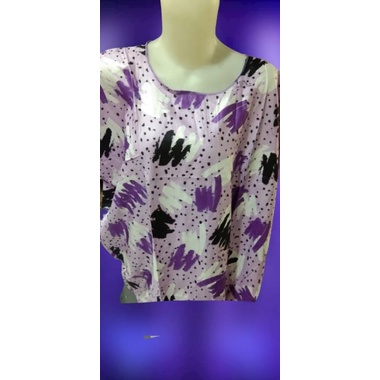 TERBARU Blus Santai Wanita Super Jumbo Motif Polkadot