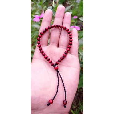 GELANG TASBIH AKAR BAHAR TALI ARUS merah dim 6mm/gelang akar laut/gelang
